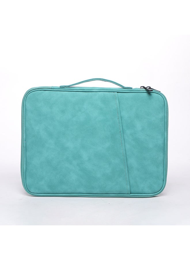 Tablet Bag Tablet Waterproof Loadable Keyboard For Apple Ipad Storage Bag Summer Anti-vibration Laptop Bag For Men And Women-Color:Peacock Blue [Sheep Material]]-Dimensions:12.9-13 Inch Universal - Image 1