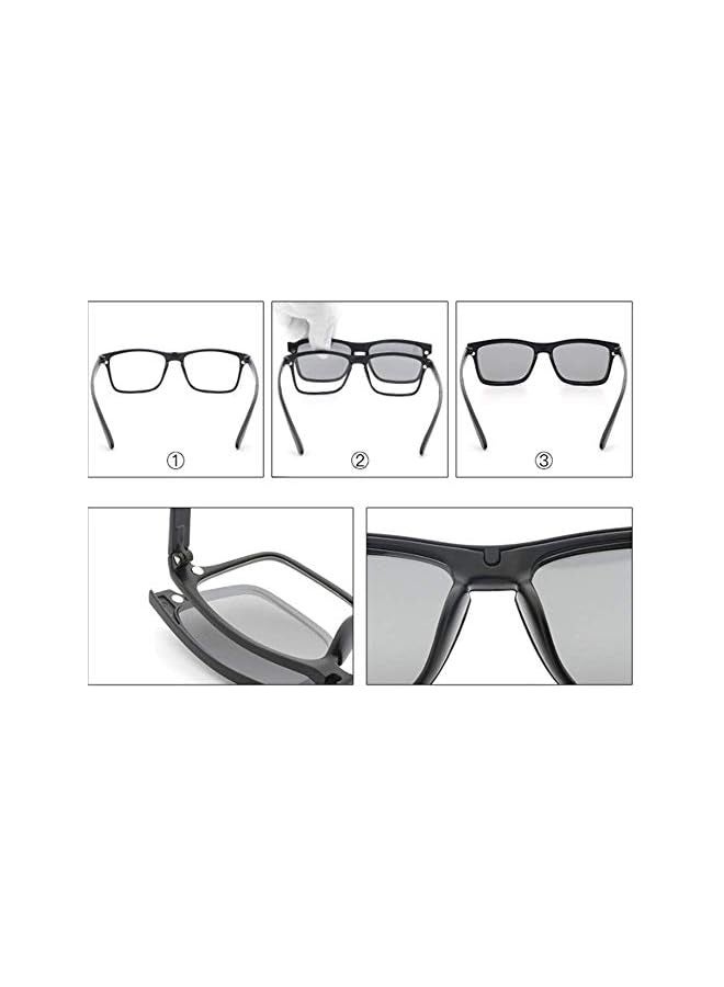 بروماس نظارات مغناطيسية 5 في 1، 5 قطع من النظارات الشمسية المستقطبة ذات الإطار البلاستيكي للقيادة الليلية - Image 5