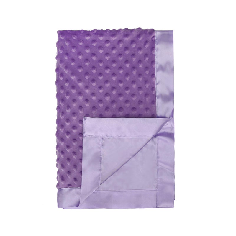 Pro Goleem Baby Soft Minky Dot Blanket with Silky Satin Backing Baby Gifts for Boys and Girls Purple 30 x 40