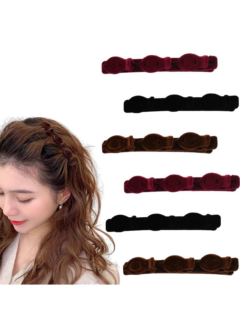 Sisadodo Braided Hair Clips for Women Girls Black Hair Clip for Girls Nonslip Hair Accessories for Women Red Brown Duck Billed Hair Clips for Girls 6PCS Braided Hair Barrettes for Thick Thin Hair 