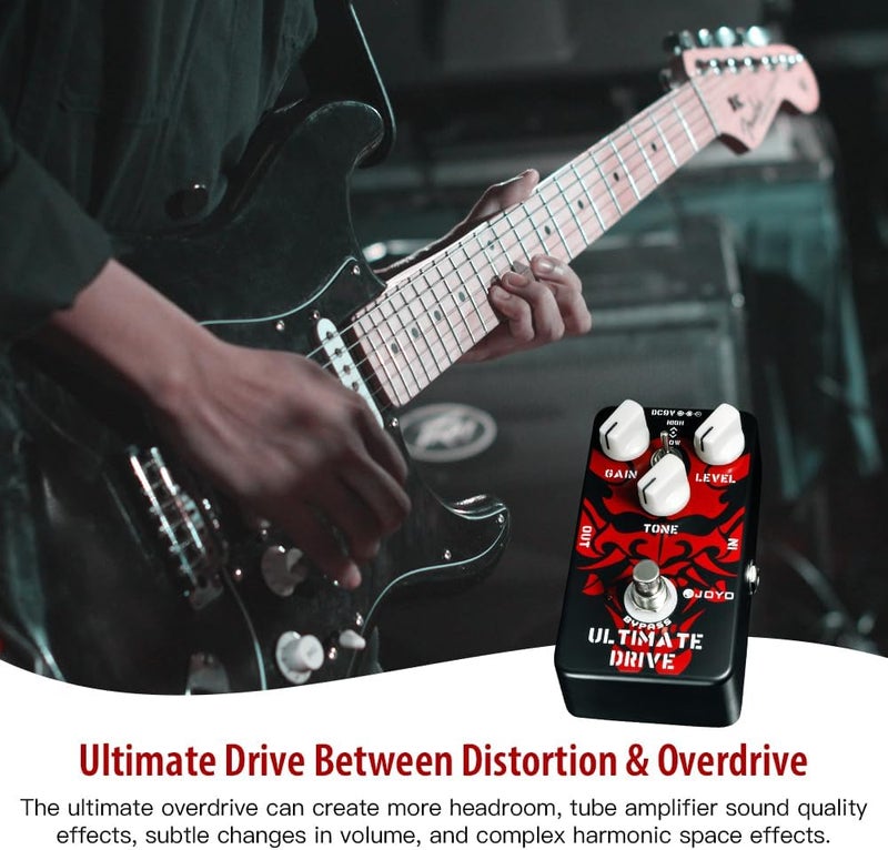 JOYO Overdrive Distortion Pedal Rich Bordering-on-Distortion Overdrive for Electric Guitar Effect - Bypass (Ultimate Drive JF-02) - Image 1