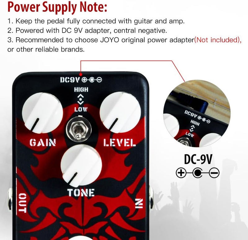 JOYO Overdrive Distortion Pedal Rich Bordering-on-Distortion Overdrive for Electric Guitar Effect - Bypass (Ultimate Drive JF-02) - Image 4