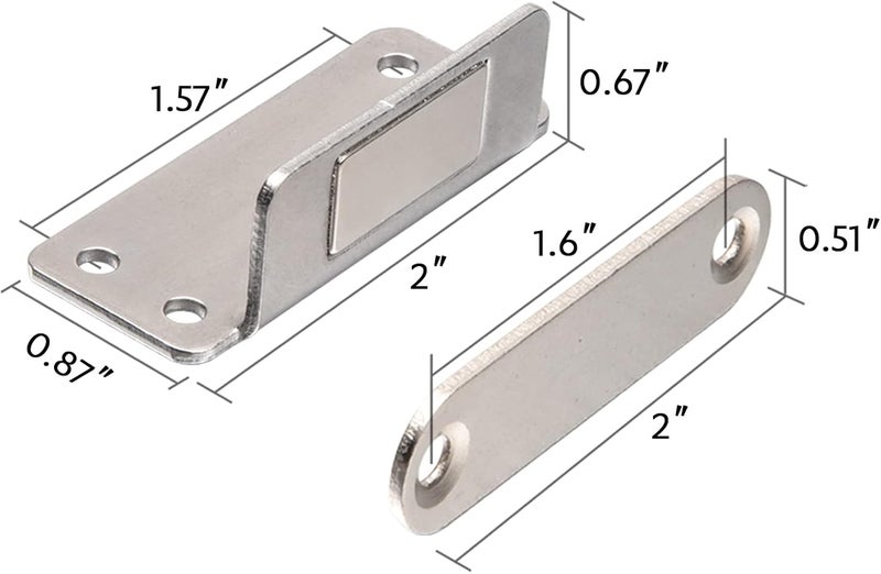 Mousike Cabinet Magnets Adhesive Strong Magnetic Door Catch Stainless Steel Kitchen Magnetic Latch Used to Close Cupboard Cabinet Closet Door Drawer(Silver 6Pack) - Image 2