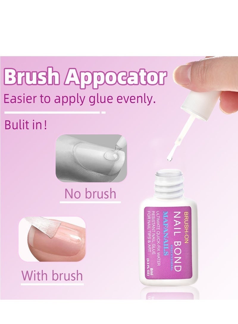 nail NYK1 Super Strong Nail Glue - 8ml Brush-On Nail Bond for Nail Tips, Acrylic Nails & Press-On Nails, Long-Lasting Adhesion​ - Image 2