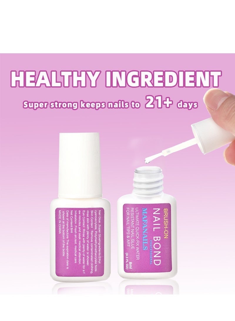 nail NYK1 Super Strong Nail Glue - 8ml Brush-On Nail Bond for Nail Tips, Acrylic Nails & Press-On Nails, Long-Lasting Adhesion​ - Image 3