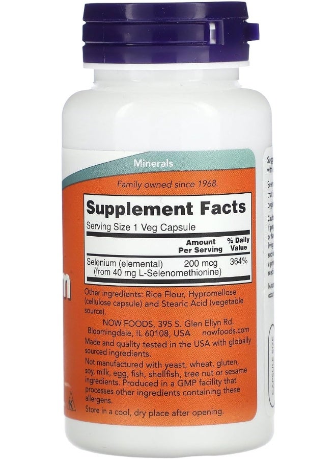 now Foods Selenium 200 Mcg 90 Vcaps - Image 2