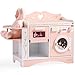 ROBUD Baby Doll Crib Pink Baby Doll Beds Wooden Doll Changing Station with Seat Bottle Sterilizer Washing Machine and Storage Doll Accessories of Toy Crib to Kids WDH20 - Image 2