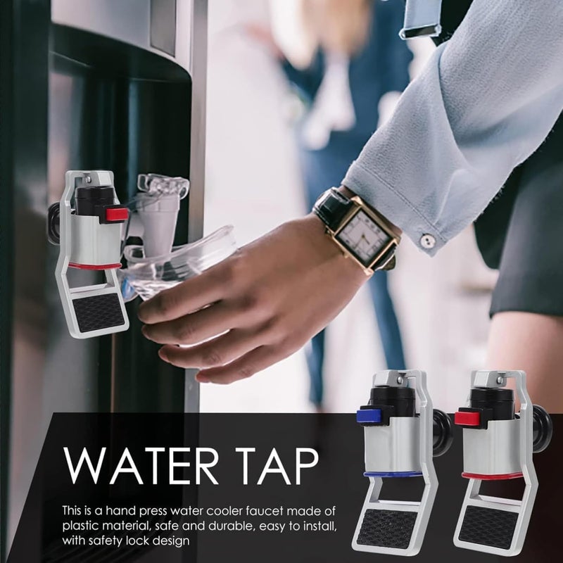 Aputue Water Dispenser Faucet Replacement, 2 Pcs Red and Blue Water Cooler Plastic Dispenser, dispenser faucet water Cooler Faucet Replacement Fits Adaptor Hot Cold water - Image 3