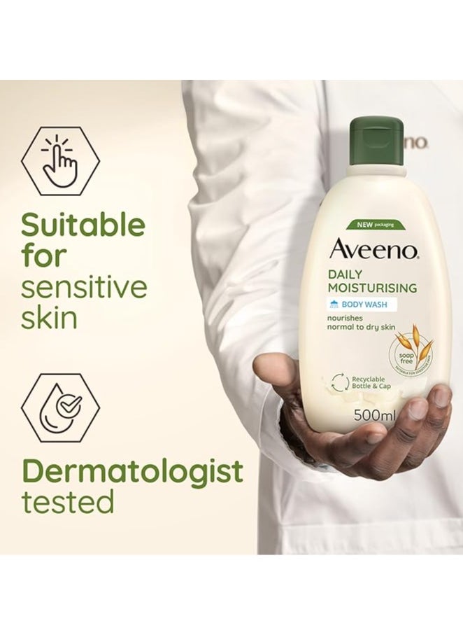Aveeno - Aveeno Daily Moisturising Body Wash, With Soothing Oat, Suitable For Sensitive Skin, Soap-Free,500ml - Image 1