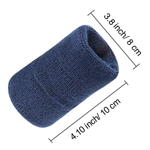 Neska Moda Unisex Dark Blue Cotton Wrist Band-WB31 - Image 2