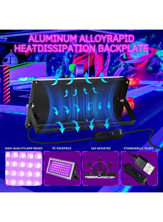 2 2 2 Sets Black Light Kit 50 UV LED 40 Blacklight 2 5M Strip Glow Party Halloween - Image 5
