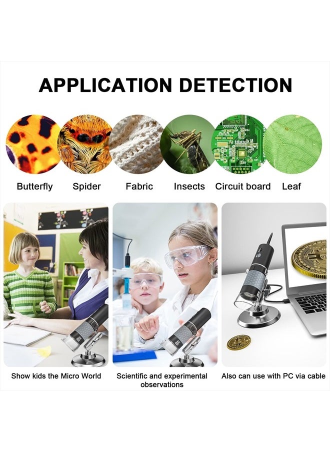 Bysameyee - 4K 3840x2160P Wireless Digital Microscope, Handheld HD USB Microscope Inspection Camera Endoscope 40x-1000x Magnification, Compatible with iPhone iPad Android Phone Tablet Windows Mac PC - Image 1