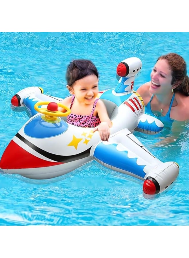 عوامة سباحة قابلة للنفخ للأطفال مع بوق عجلة قيادة للأطفال الصغار من عمر 1 إلى 4 سنوات، عوامة سباحة للأولاد والبنات، مستلزمات الشاطئ - Image 1