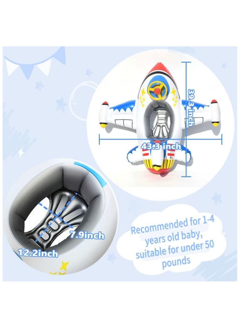 عوامة سباحة قابلة للنفخ للأطفال مع بوق عجلة قيادة للأطفال الصغار من عمر 1 إلى 4 سنوات، عوامة سباحة للأولاد والبنات، مستلزمات الشاطئ - Image 4