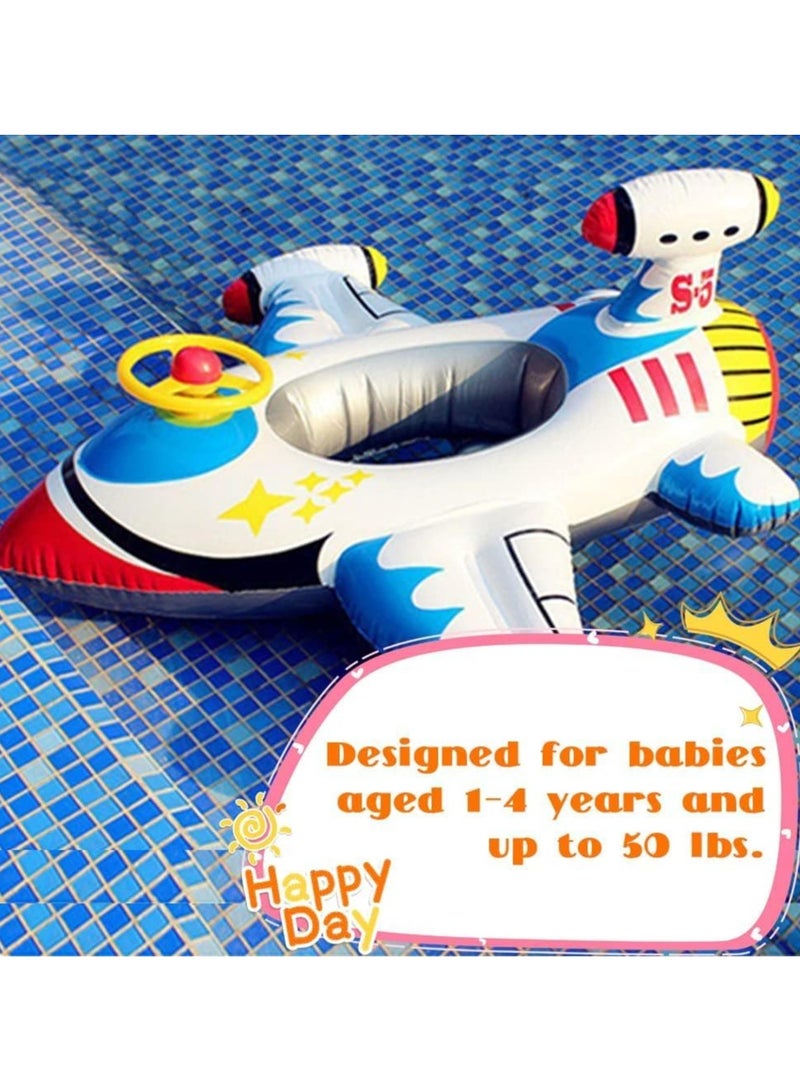 عوامة سباحة قابلة للنفخ للأطفال مع بوق عجلة قيادة للأطفال الصغار من عمر 1 إلى 4 سنوات، عوامة سباحة للأولاد والبنات، مستلزمات الشاطئ - Image 5