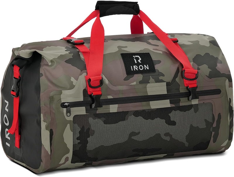 BORLENI Waterproof Motorcycle Dry Bag - 30L Camouflage Duffel Bag with Outer Mesh Pocket - Image 1
