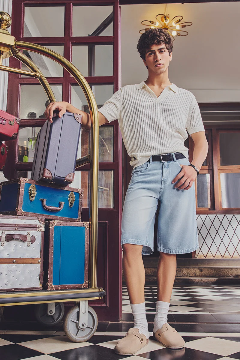 SNITCH شورت بيرمودا دينيم بتسجيل خروج متأخر