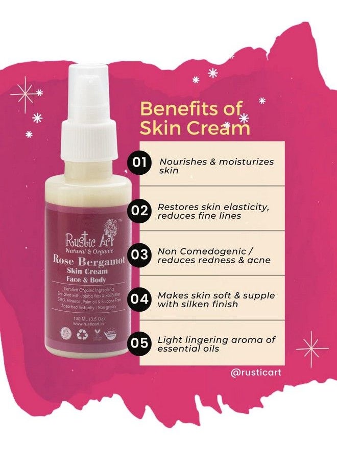Rustic Art - Organic Face & Body Moisturizer Rose Bergamot Face Cream (50Ml) & Blueberry Body Lotion (100Ml) (Mini) - Image 1