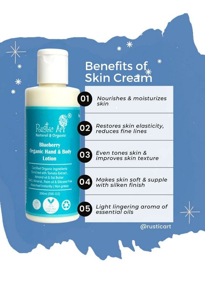 Rustic Art - Organic Face & Body Moisturizer Rose Bergamot Face Cream (50Ml) & Blueberry Body Lotion (100Ml) (Mini) - Image 1