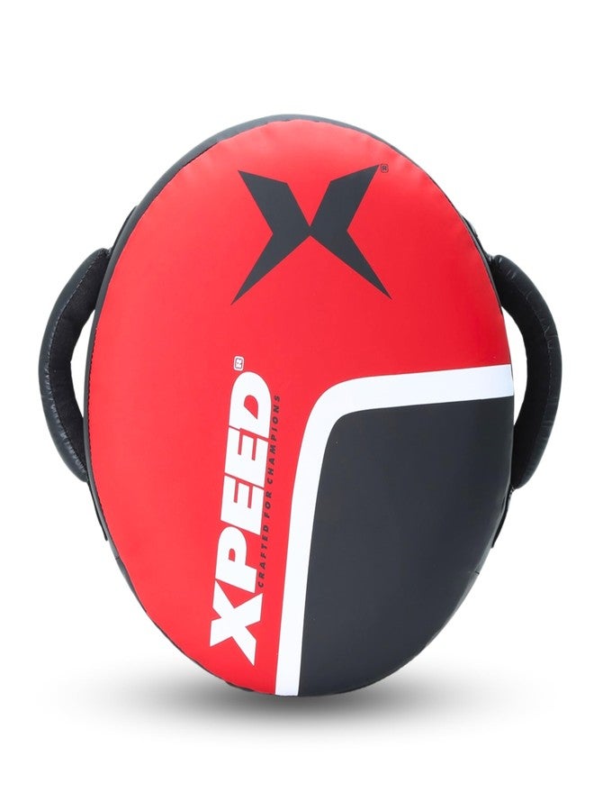 Xpeed Fighter Round Pad for Boxing, MMA, Kickboxing || Generously Padded Leather Grab Handles || Protective Gears (Pack of 1) - Image 1