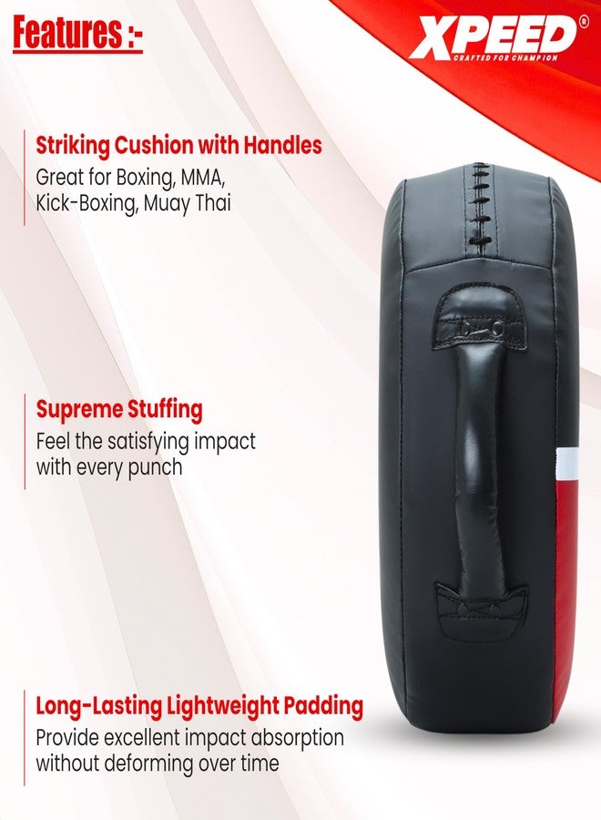 Xpeed Fighter Round Pad for Boxing, MMA, Kickboxing || Generously Padded Leather Grab Handles || Protective Gears (Pack of 1) - Image 3