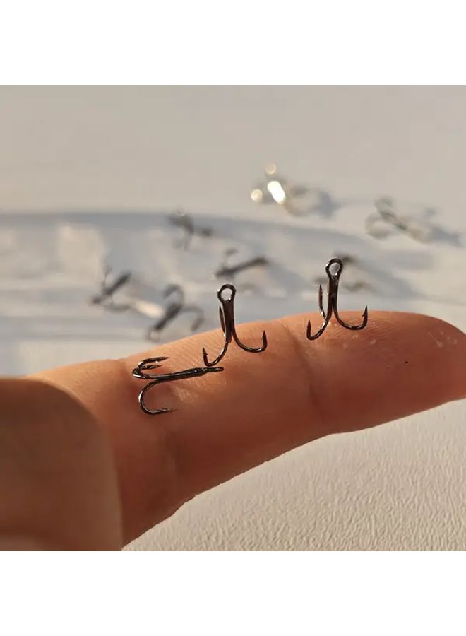Ultra Sharp 3 Prong Micro Hooks White Barbs 10pcs Black Fishing Tackle - Image 1