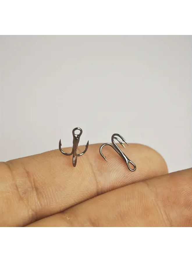 Ultra Sharp 3 Prong Micro Hooks White Barbs 10pcs Black Fishing Tackle - Image 2