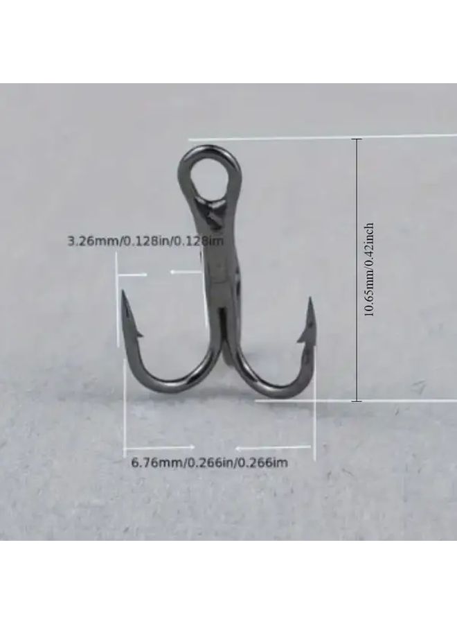 Ultra Sharp 3 Prong Micro Hooks White Barbs 10pcs Black Fishing Tackle - Image 3