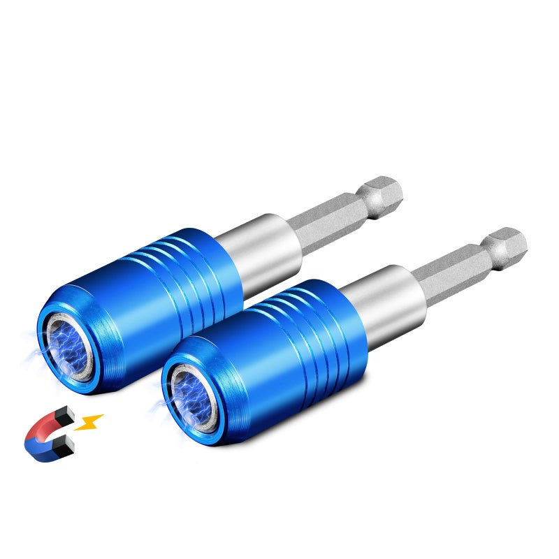 BLACKROBOT 2-Piece Magnetic Quick Change Impact Bit Holder, 2.5-Inch Drill Bit Extension for 1/4" Hex Drives, Ideal for Screwdriver Bits, Nuts, Drills and Socket Driver Adapters - Image 1