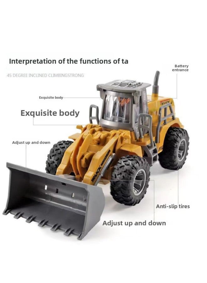 Remote Control Bulldozer Forklift Excavator Road Roller Men's Electric Simulation Engineering Vehicle RC Children Excavator Toy-Color:LA588-6 Four-way Remote Control Truck-Proportion:Package 1: Standard (battery Not Included) - Image 3
