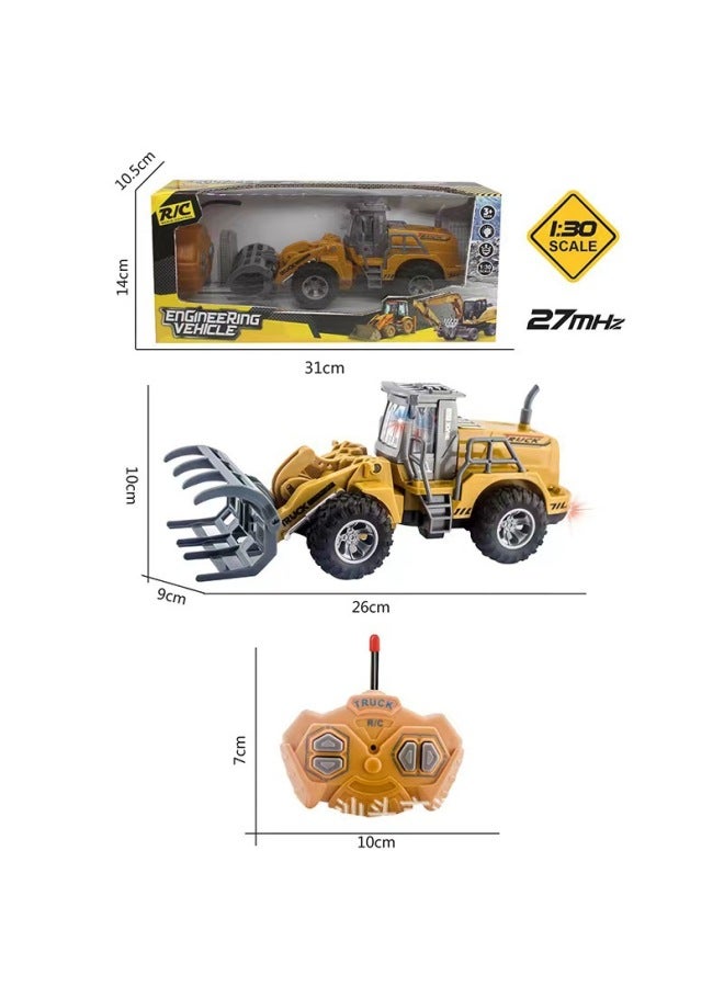 Remote Control Bulldozer Forklift Excavator Road Roller Men's Electric Simulation Engineering Vehicle RC Children Excavator Toy-Color:LA588-6 Four-way Remote Control Truck-Proportion:Package 1: Standard (battery Not Included) - Image 1