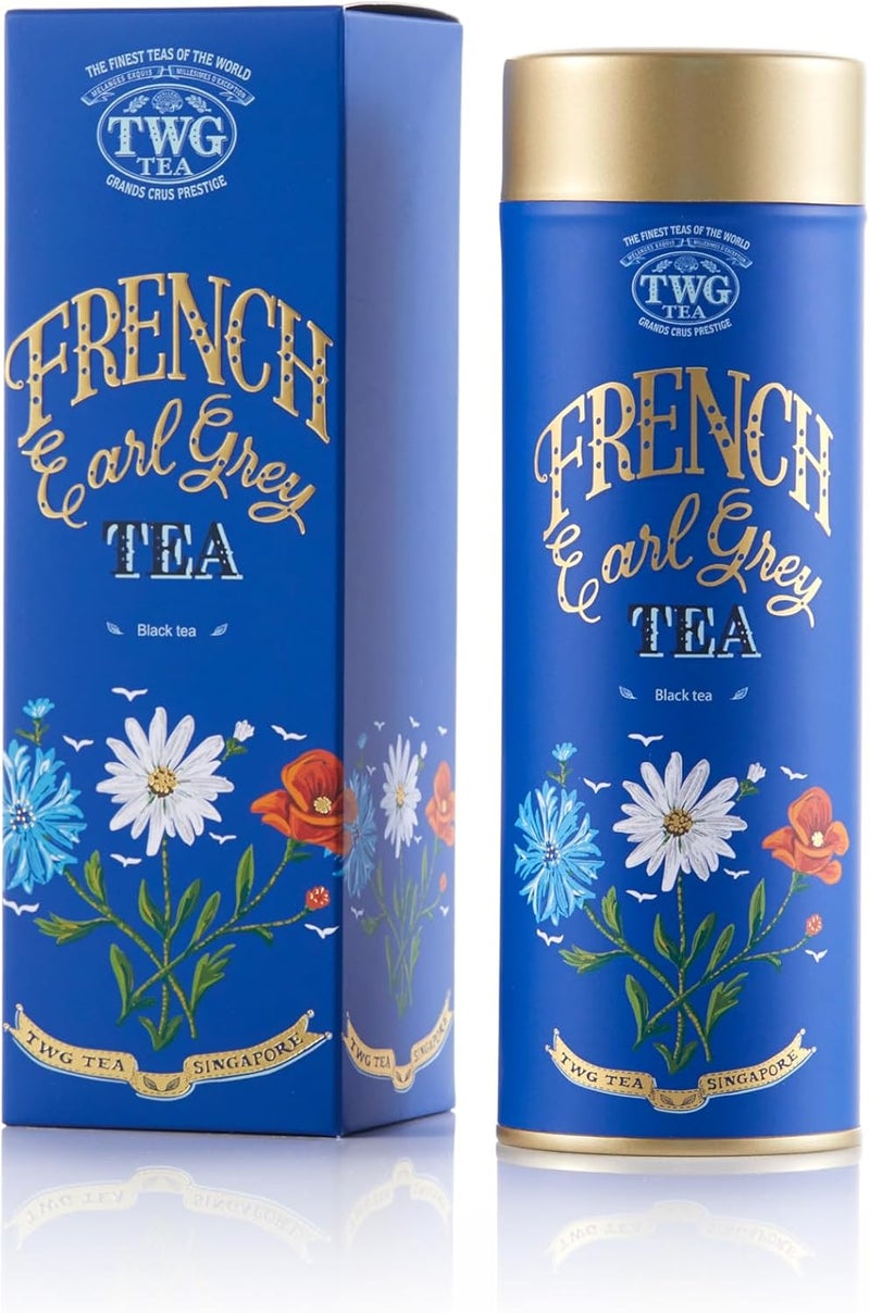 TWG Tea French Earl Grey Black Tea with Bergamot & Blue Cornflowers in Haute Couture Tin, 100g Gift Set - Image 1