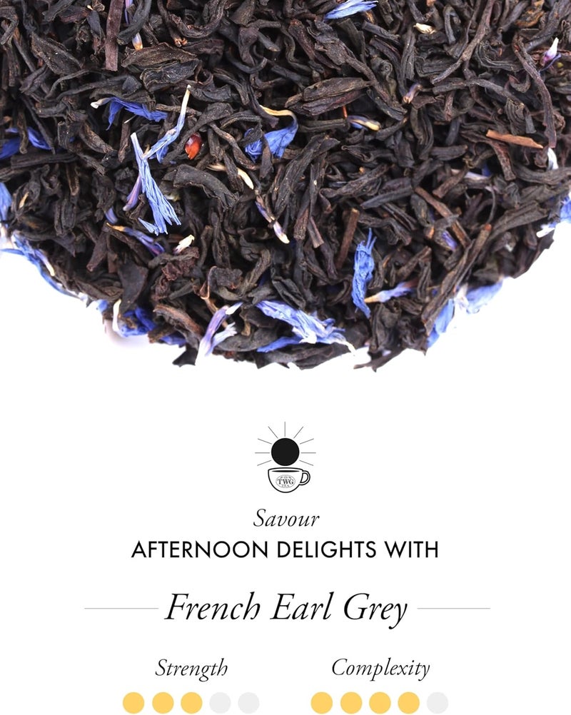 TWG Tea French Earl Grey Black Tea with Bergamot & Blue Cornflowers in Haute Couture Tin, 100g Gift Set - Image 2