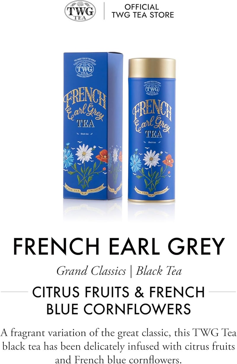 TWG Tea French Earl Grey Black Tea with Bergamot & Blue Cornflowers in Haute Couture Tin, 100g Gift Set - Image 3