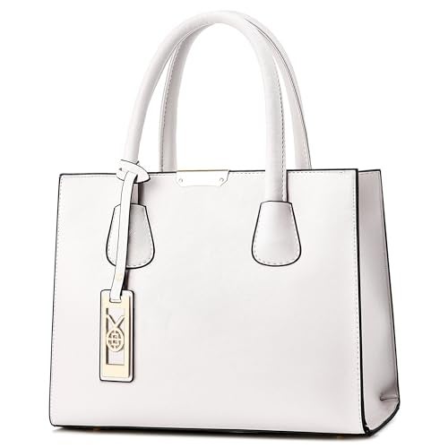 CHICAROUSAL Crossbody Purses and Handbags for Women PU Leather Tote Shoulder Bags Top Handle Satchel (White) - Image 4