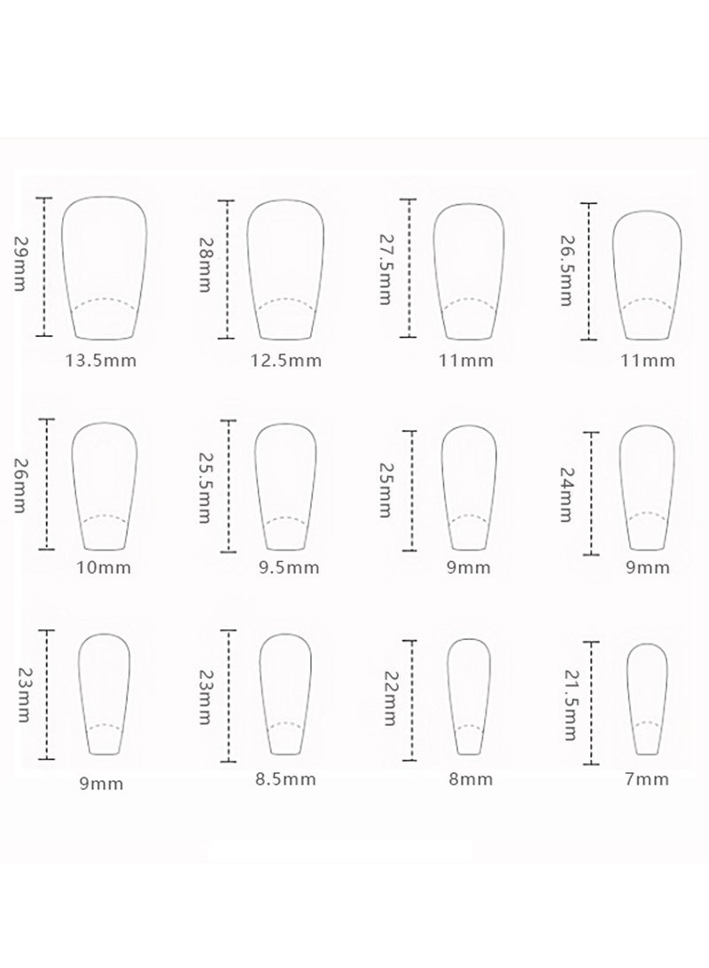 24 Pcs Caramel Glitter Leopard Print Press-on Nails for Women and Girls, Medium Length Stick-on Nails, False Nails with Glossy Finish, Trendy Manicure Set - Image 5