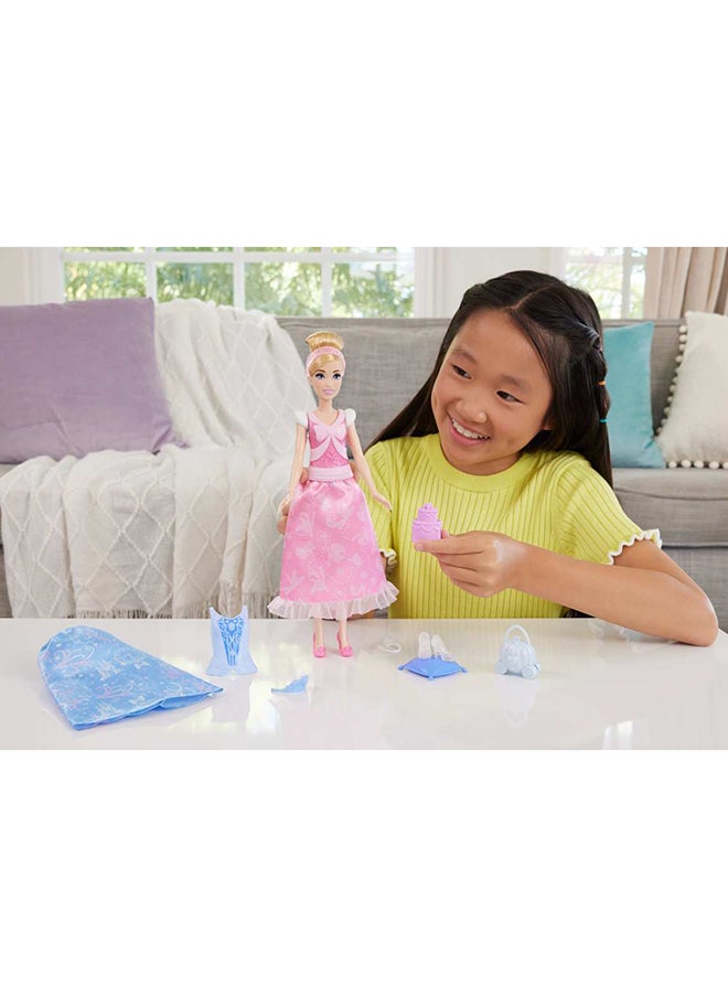 Disney - Princess Toys, Cinderella Fashion Doll with 2 Looks, 9 Accessories, 2 Snap-On Bodices & 2 Skirts, 2-in-1 Stories Inspired by Disney Movie - Image 1