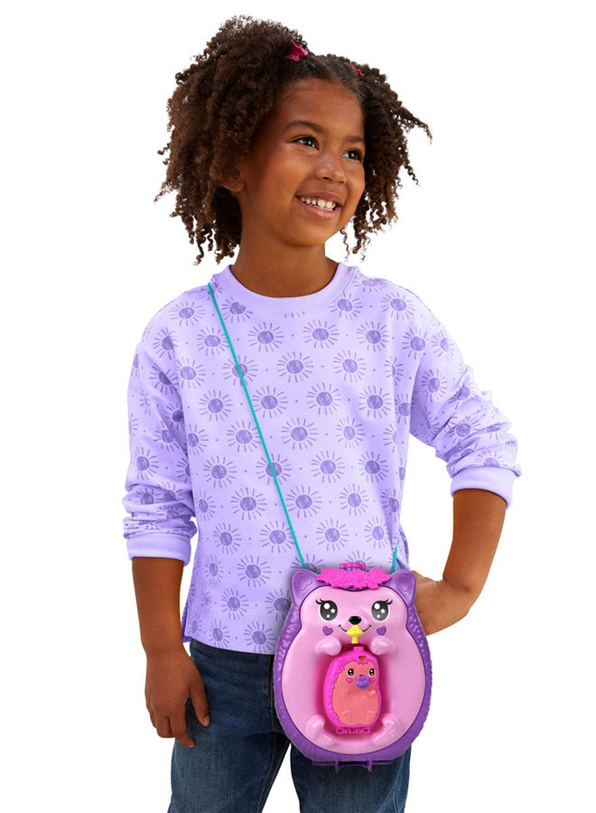 Polly Pocket 2-in-1 Travel Toy with 2 Micro Dolls and 16 Accessories, Hedgehog Purse Playset with Pet Theme - Image 2