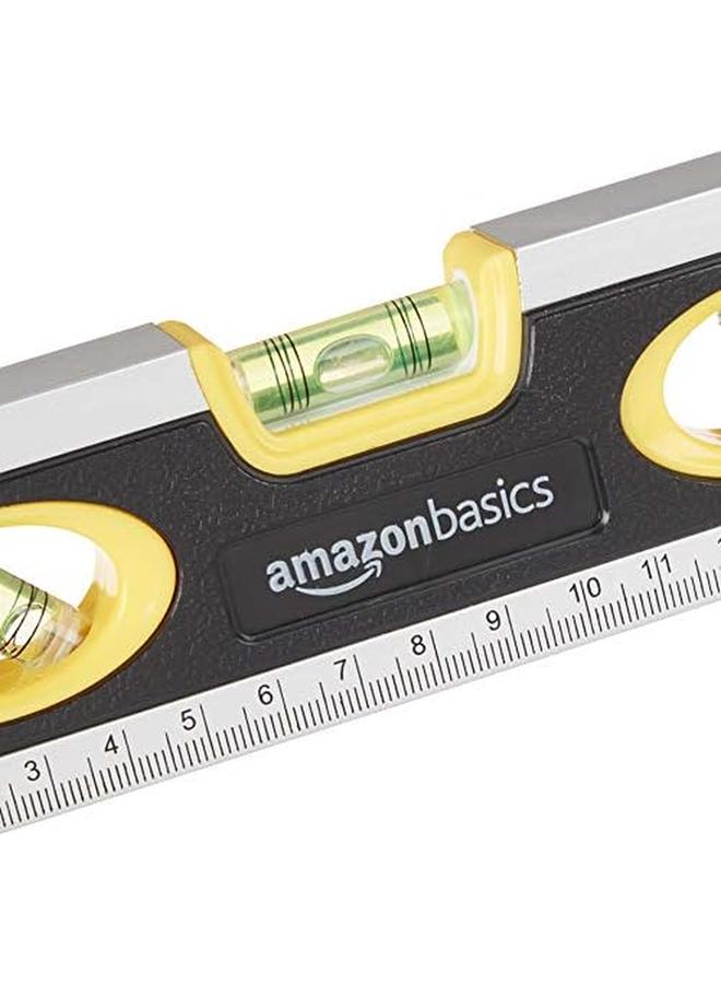 17.78 Cm Magnetic Torpedo Level And Ruler 180 90 45 Degree Bubbles Black  - Image 4