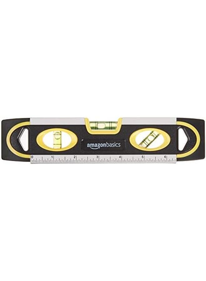17.78 Cm Magnetic Torpedo Level And Ruler 180 90 45 Degree Bubbles Black  - Image 3