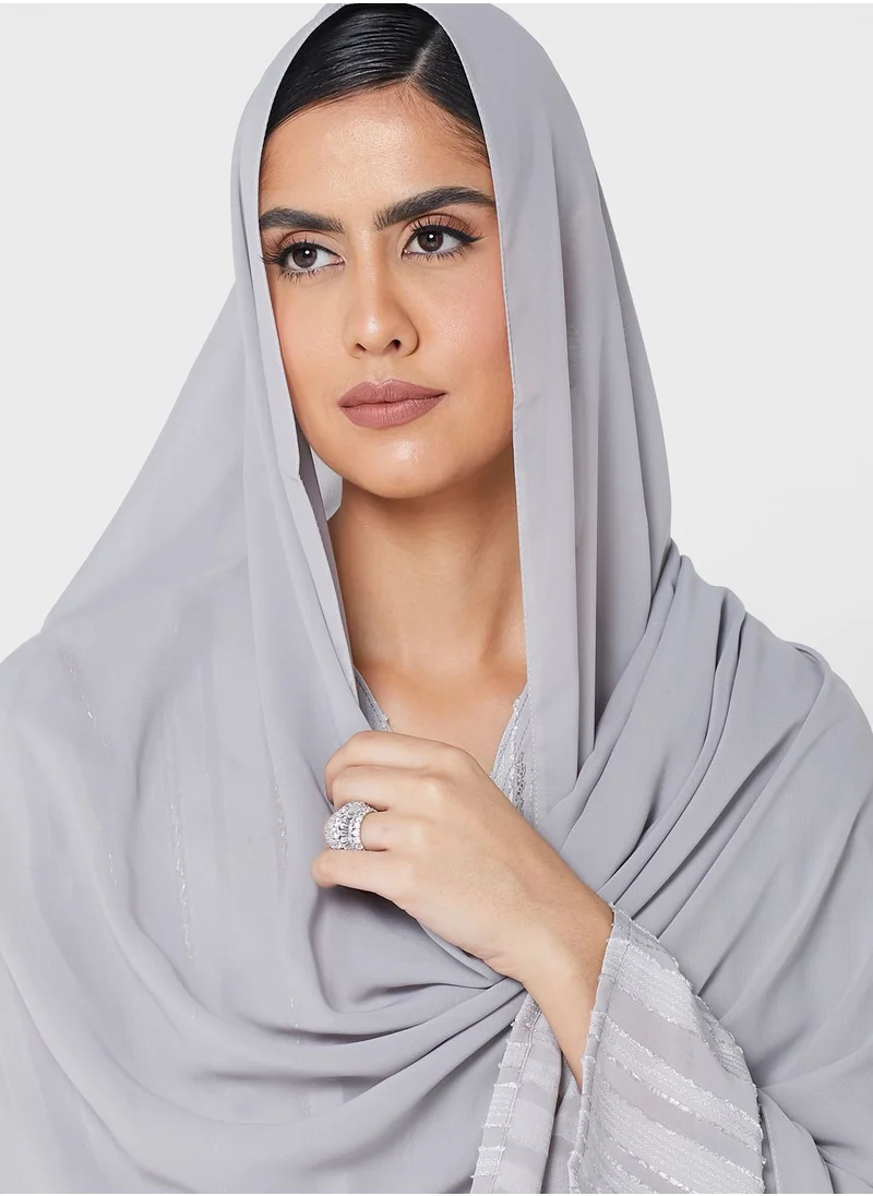 hayas closet Flute Sleeve Embellished Abaya