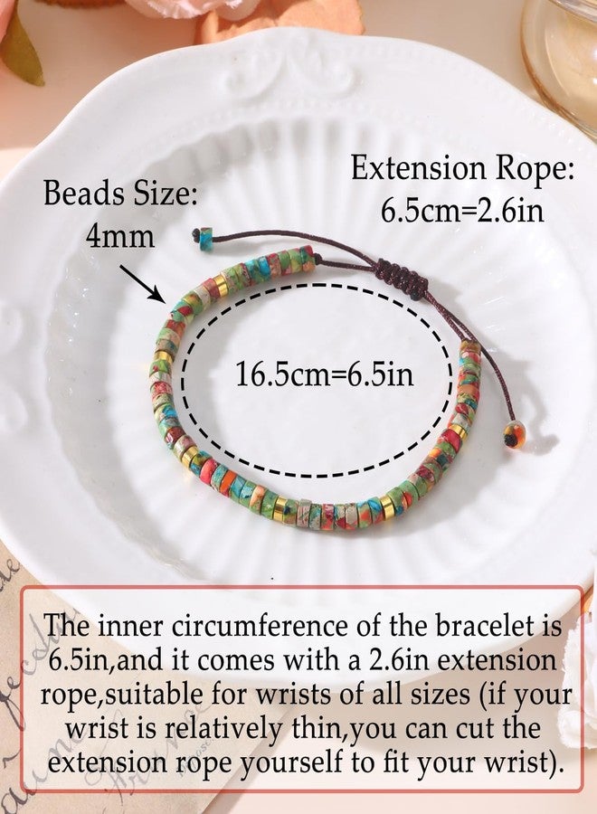 CASDAN Natural Crystal Healing Beaded Bracelet for Women Natural Stone Adjustable Braided Rope Bracelets Spiritual Inspirational Gifts Bracelets - Image 3