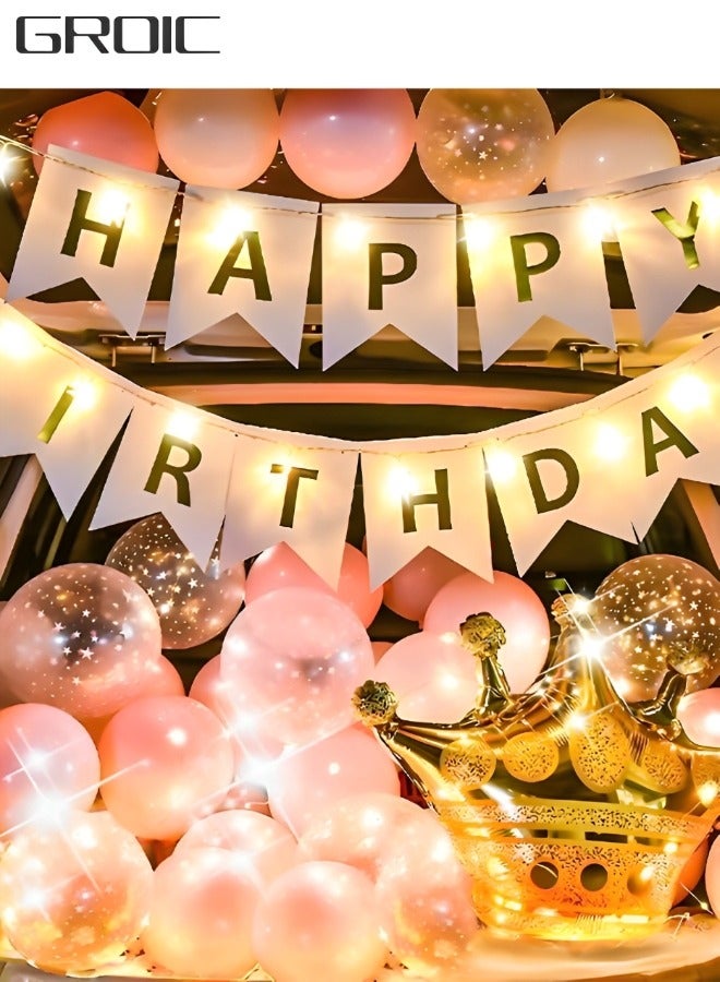 GROIC Birthday Trunk or Treat Car Crown Balloons Decoration Kit, Party Birthday Balloons Supplies Crown Decorations  - Image 1