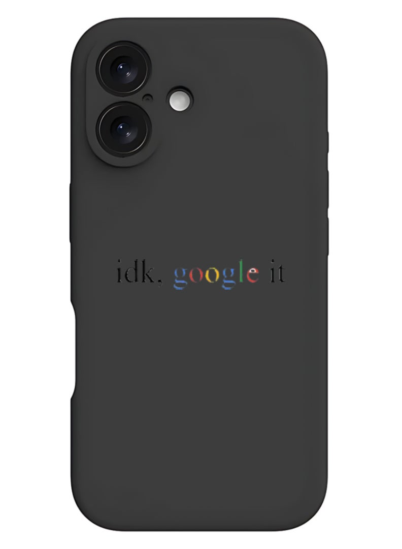 Theodor iPhone 16 Plus Black Protective Slim Fit Case Liquid Silicone Cover with Full Body Protection Anti-Scratch Shockproof Case For iPhone - Google it - Image 1