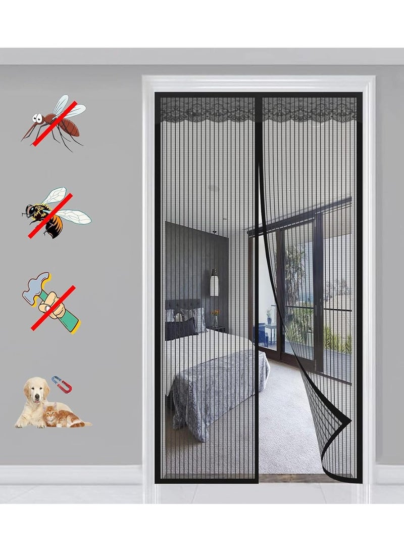 General Magnetic Screen Door，Heavy-Duty Anti Mosquito Mesh，Anti Mosquito Bug Screen Door Mesh, Suit For Bedroom/Balcony/Kitchen.(120x220cm)  - Image 1