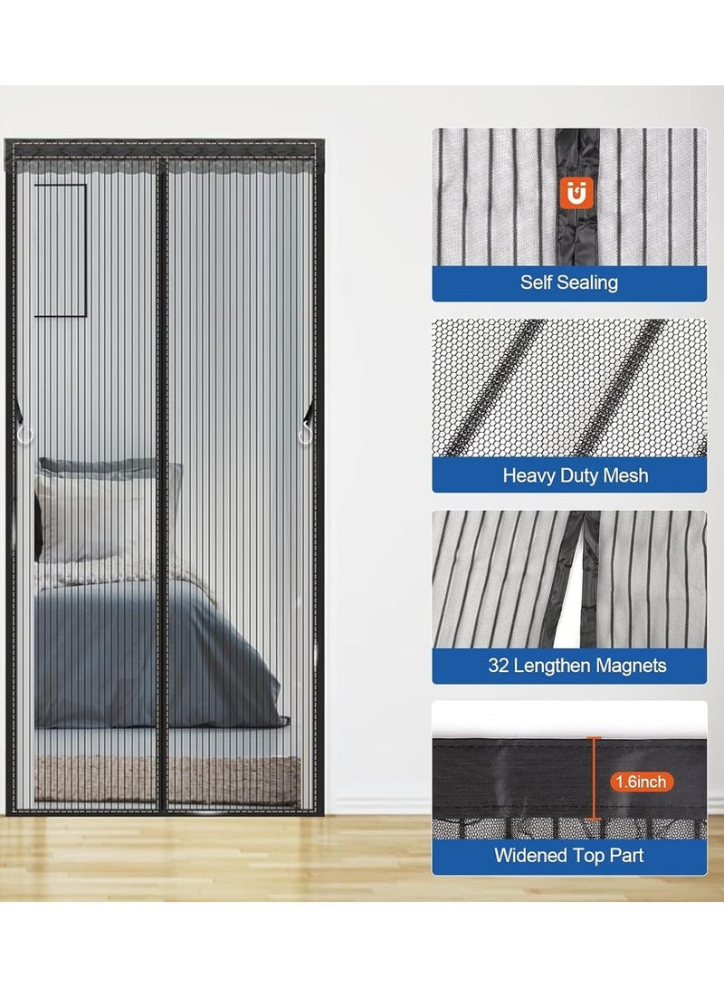 General Magnetic Screen Door，Heavy-Duty Anti Mosquito Mesh，Anti Mosquito Bug Screen Door Mesh, Suit For Bedroom/Balcony/Kitchen.(120x220cm)  - Image 2