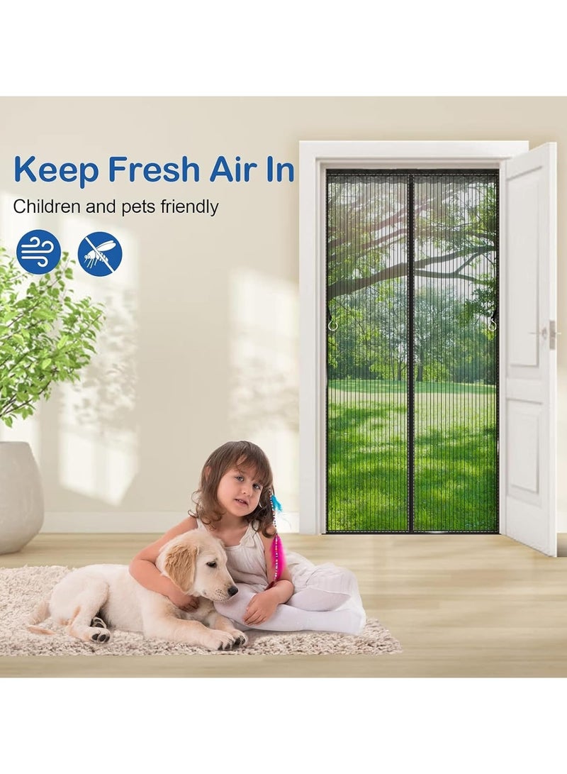 General Magnetic Screen Door，Heavy-Duty Anti Mosquito Mesh，Anti Mosquito Bug Screen Door Mesh, Suit For Bedroom/Balcony/Kitchen.(120x220cm)  - Image 4