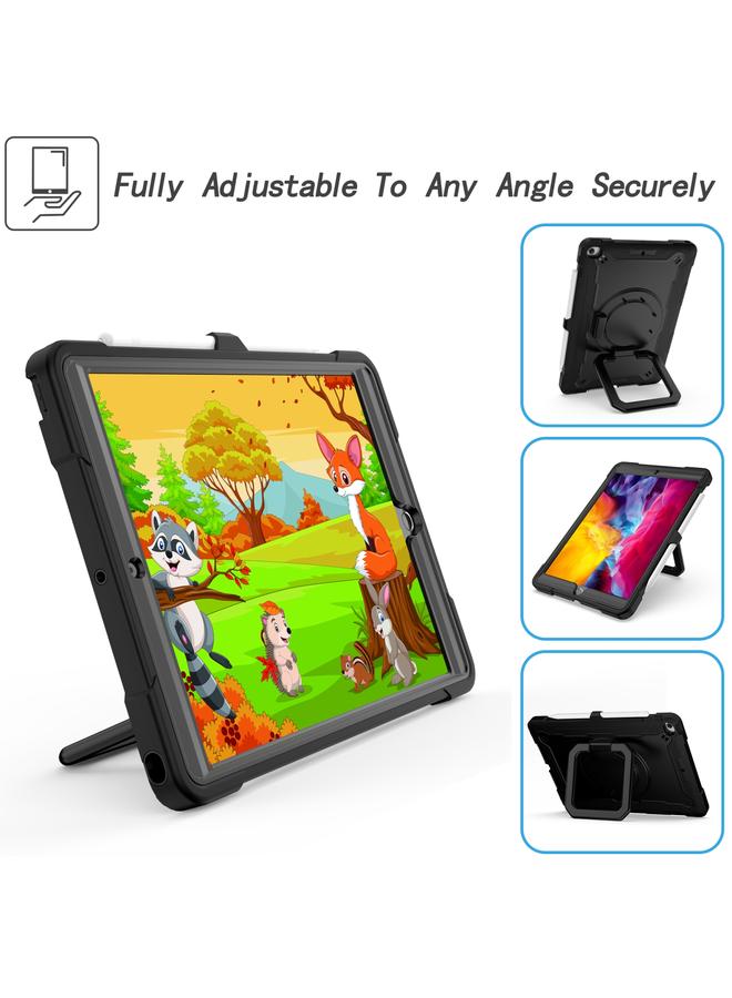 Zaboon Case For iPad 10.2 2021 / 2020 / 2019 Contrast Color Shockproof Robot Silicone + PC Case with Wristband Holder - Image 2