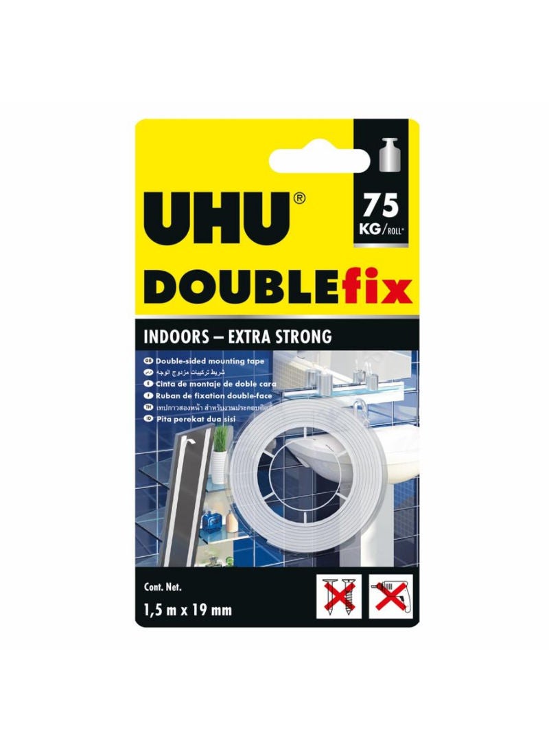 UHU شريط تثبيت داخلي مزدوج من UHU 1.5 م × 19 مم