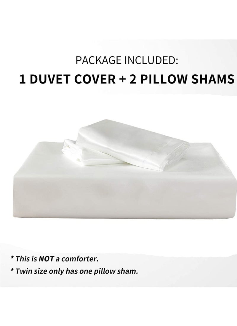 Arabest - 4pcs Queen Size Luxury Solid Color Satin Duvet Cover Set Skin-friendly And Comfortable, Soft And Smooth For Bedroom And Living Room 200x230 cm - Image 1